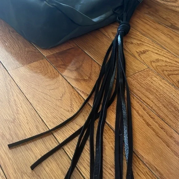 Dassios “Unique Piece” Genuine Leather Luxury Handbag Large Boho Hobo Tassel Bag - Picture 6 of 13